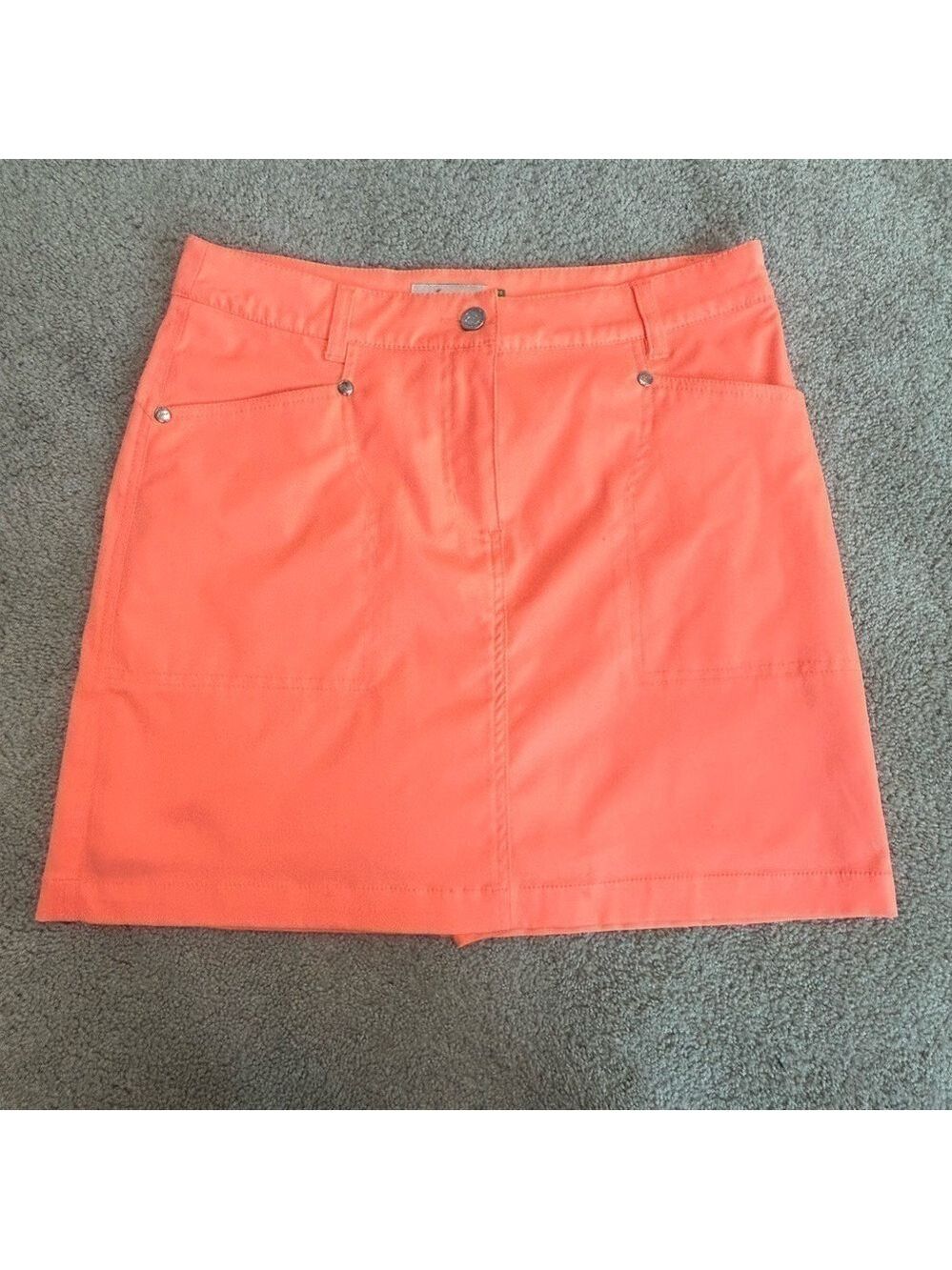 XDS by Daily Sports neon fluorescent orange golf tennis skort skirt Sz 4 NWOT